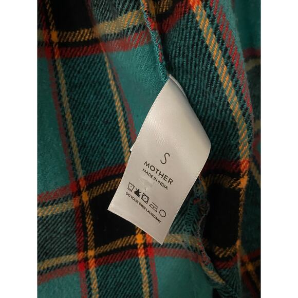 Mother The Fringe Benefits Oversized Plaid Flannel Button Down Small Shacket - Picture 9 of 14